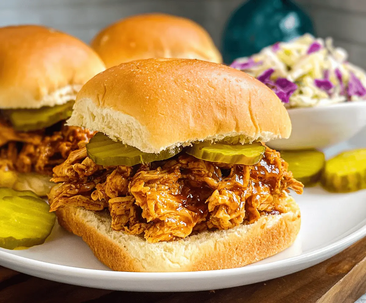 Easy Slow Cooker Hot Honey Chicken Sandwiches