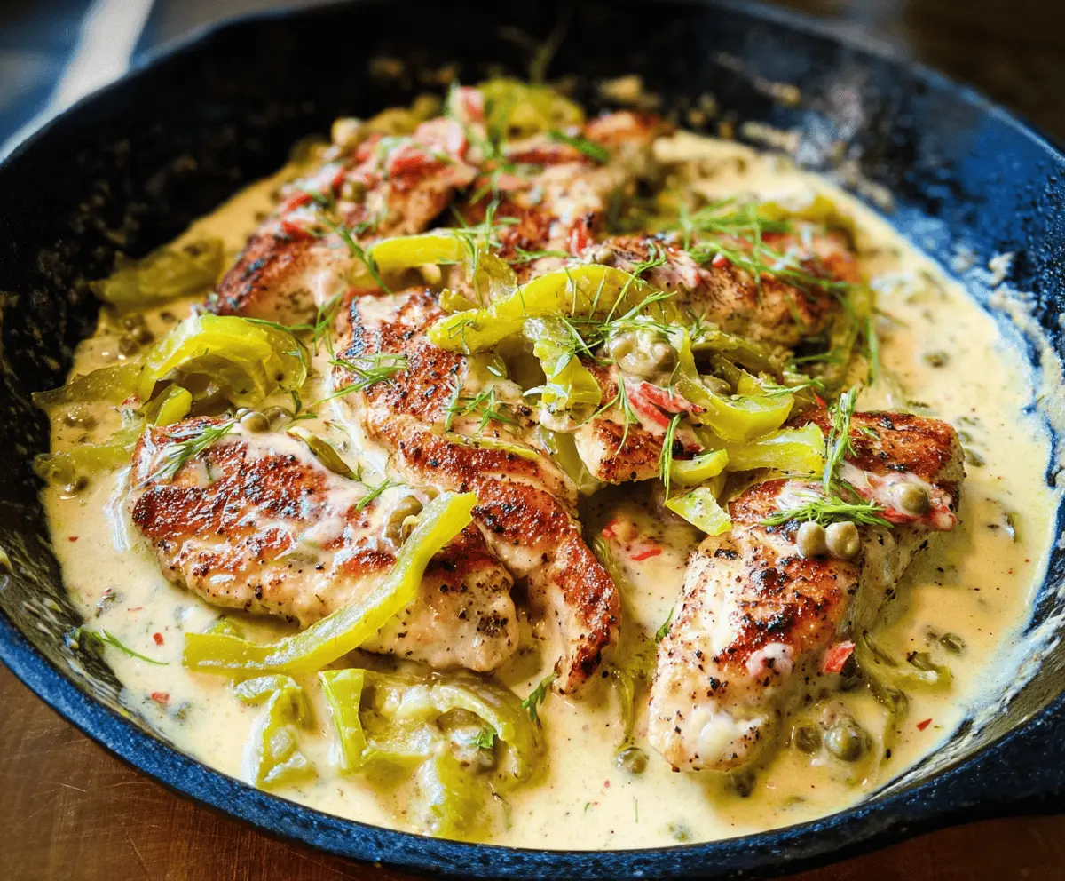 Creamy Pepperoncini Chicken Skillet Dinner