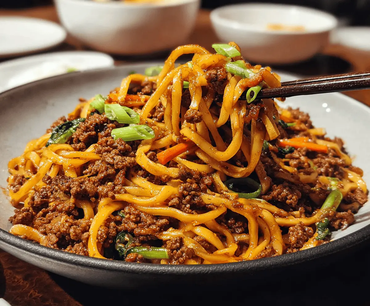 Easy Mongolian Ground Beef Noodles Recipe