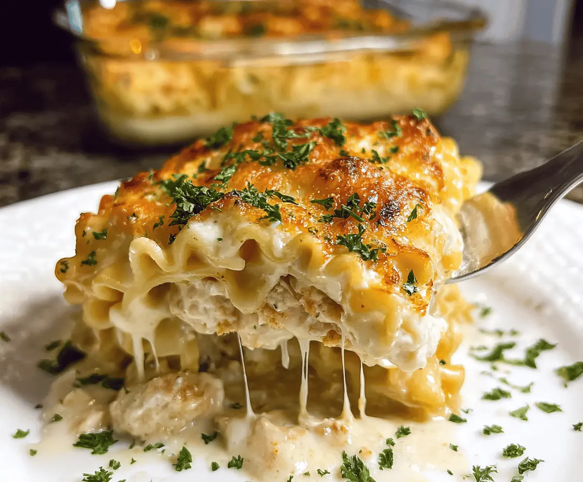 Easy Cheesy Chicken Alfredo Lasagna Rolls