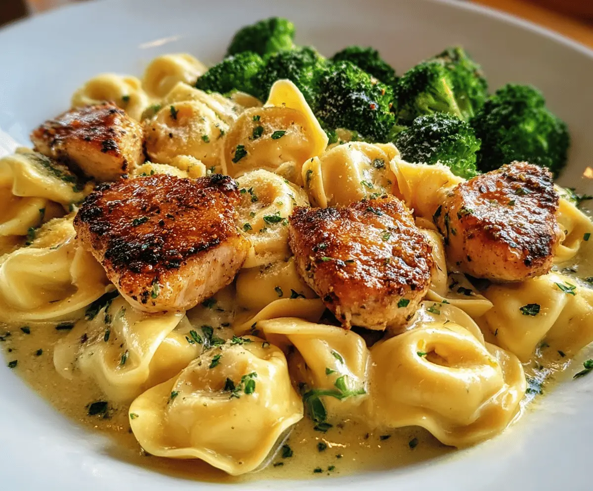 Creamy Garlic Parmesan Chicken Tortellini With Broccoli