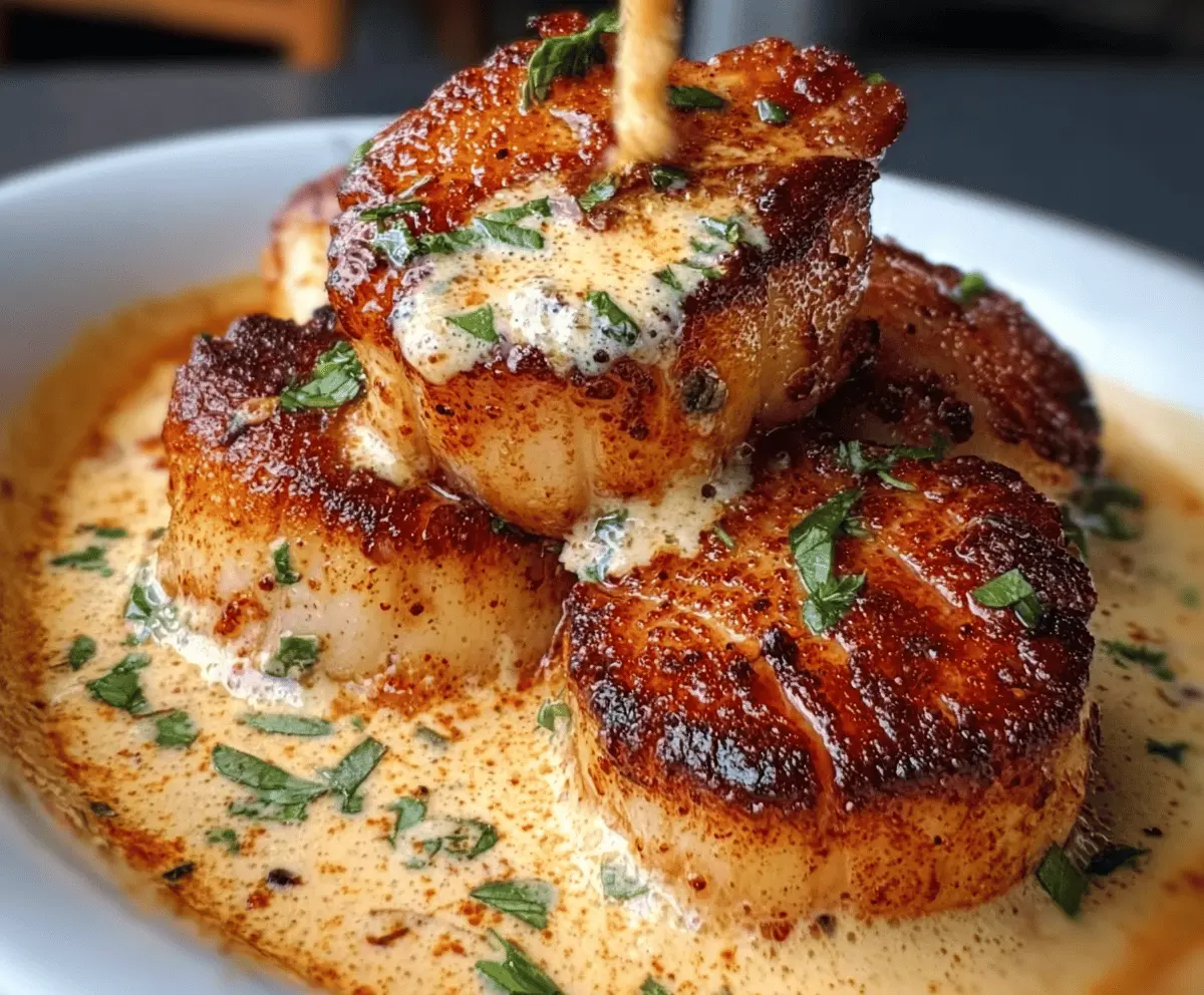 Easy Seared Scallops With Spicy Cajun Sauce