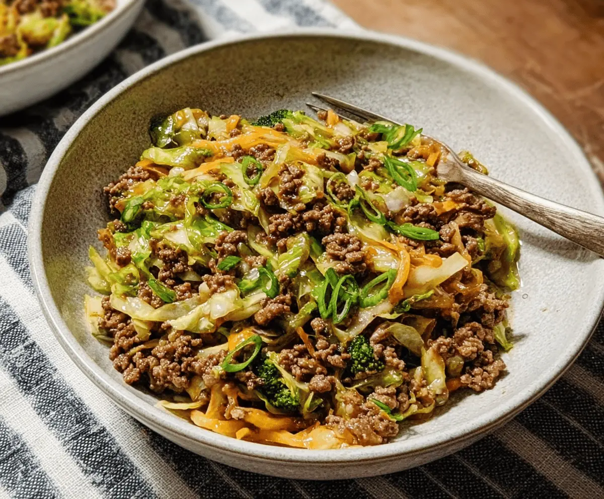 Easy Low-Carb Mongolian Beef and Cabbage Recipe