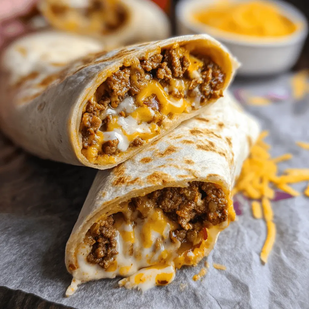 Easy Taco Bell Style Beefy Melt Burrito Recipe