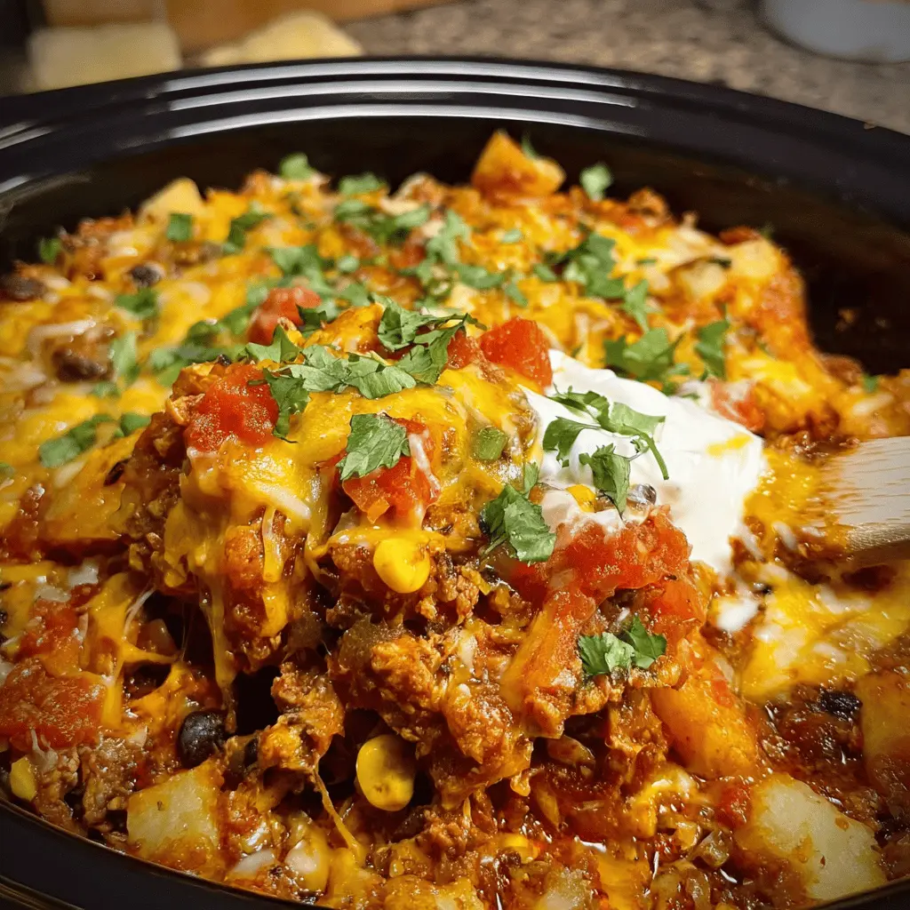 Easy Crockpot Taco Casserole Recipe