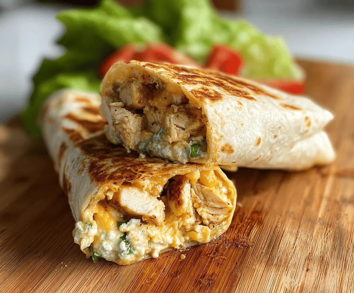 Easy Cheesy Garlic Chicken Wraps Recipe