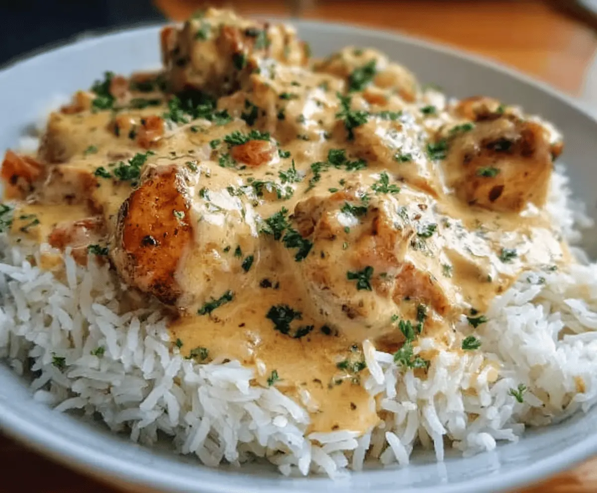 Creamy Smothered Chicken with Rice Recipe