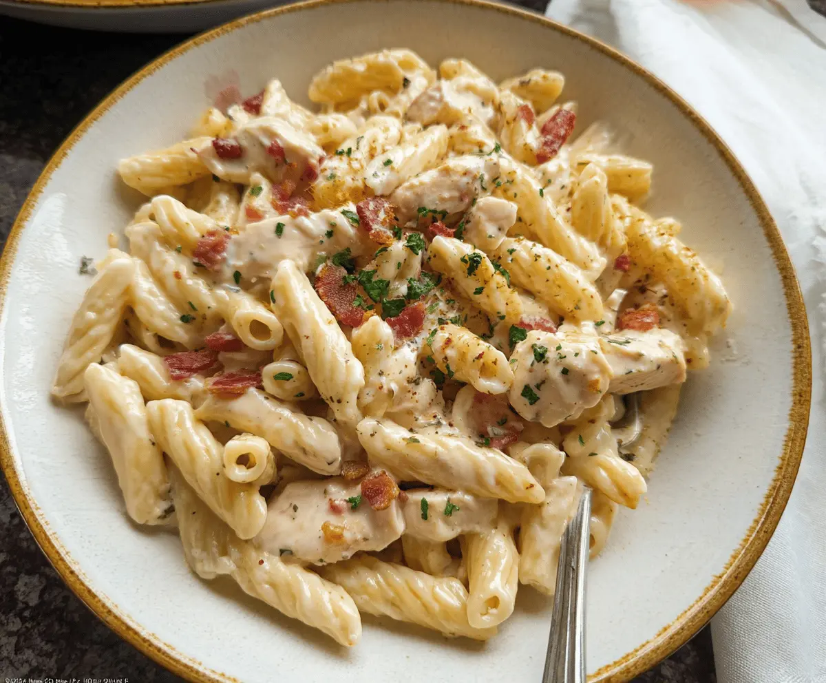 Creamy Chicken Bacon Ranch Pasta Recipe