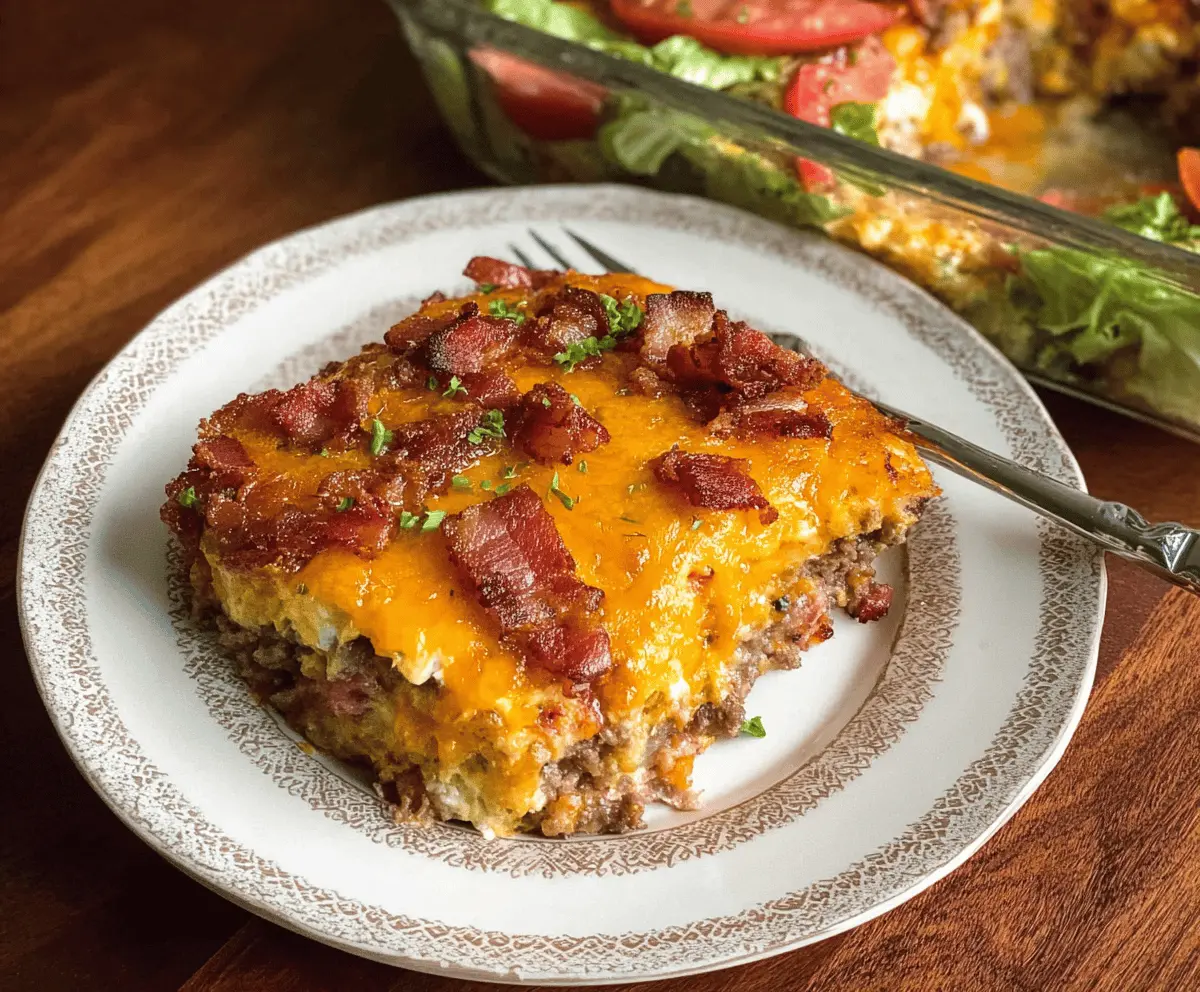 Easy Low-Carb Bacon Cheeseburger Casserole Recipe