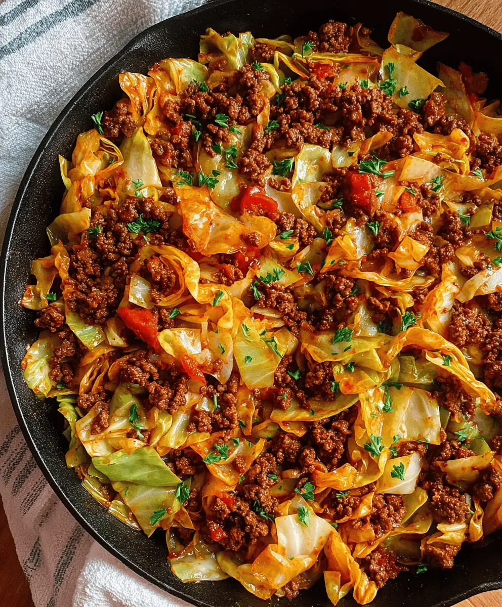 Easy Ground Beef and Cabbage Skillet Dinner Recipe