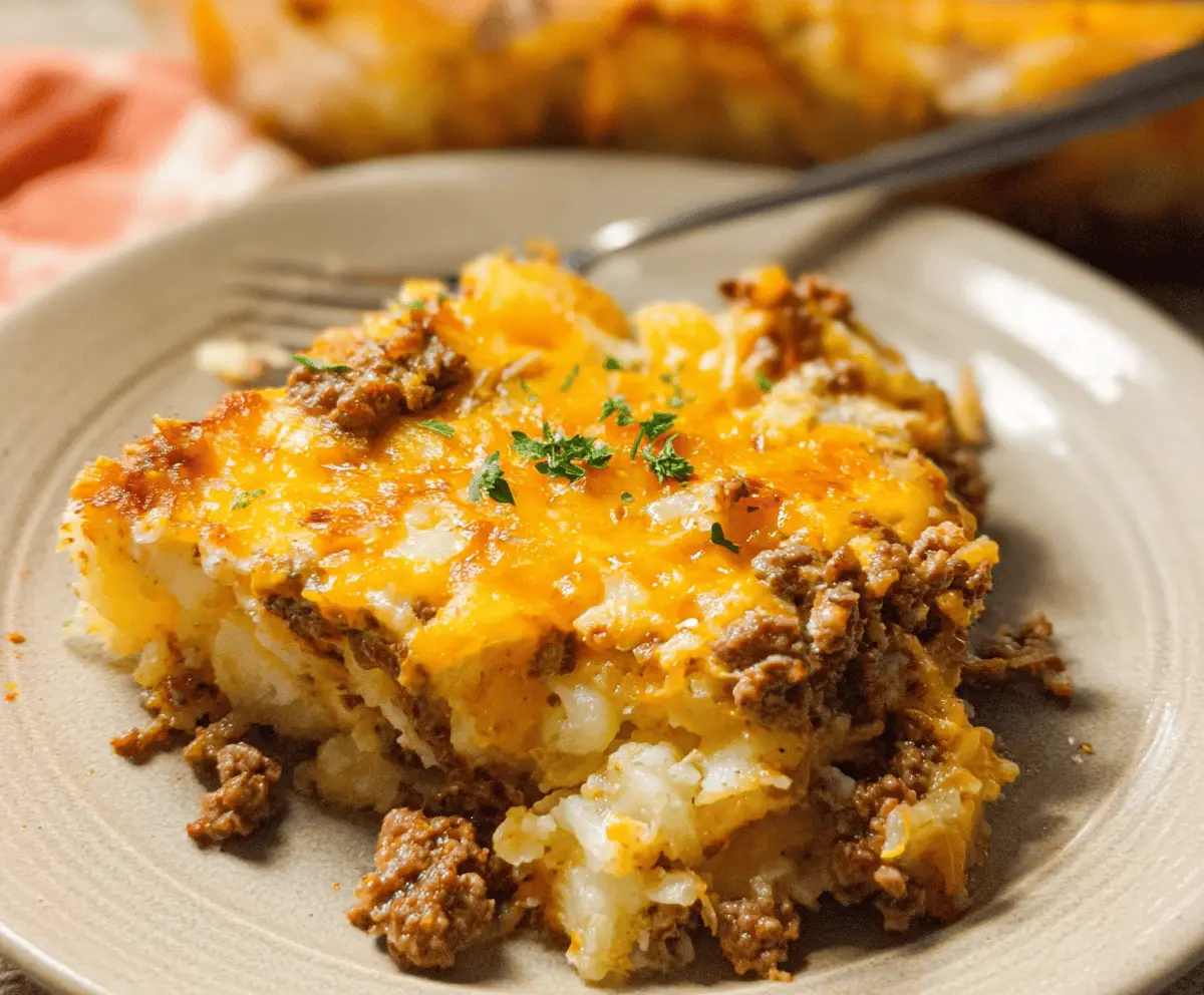 Cheesy Ground Beef and Potato Casserole Recipe