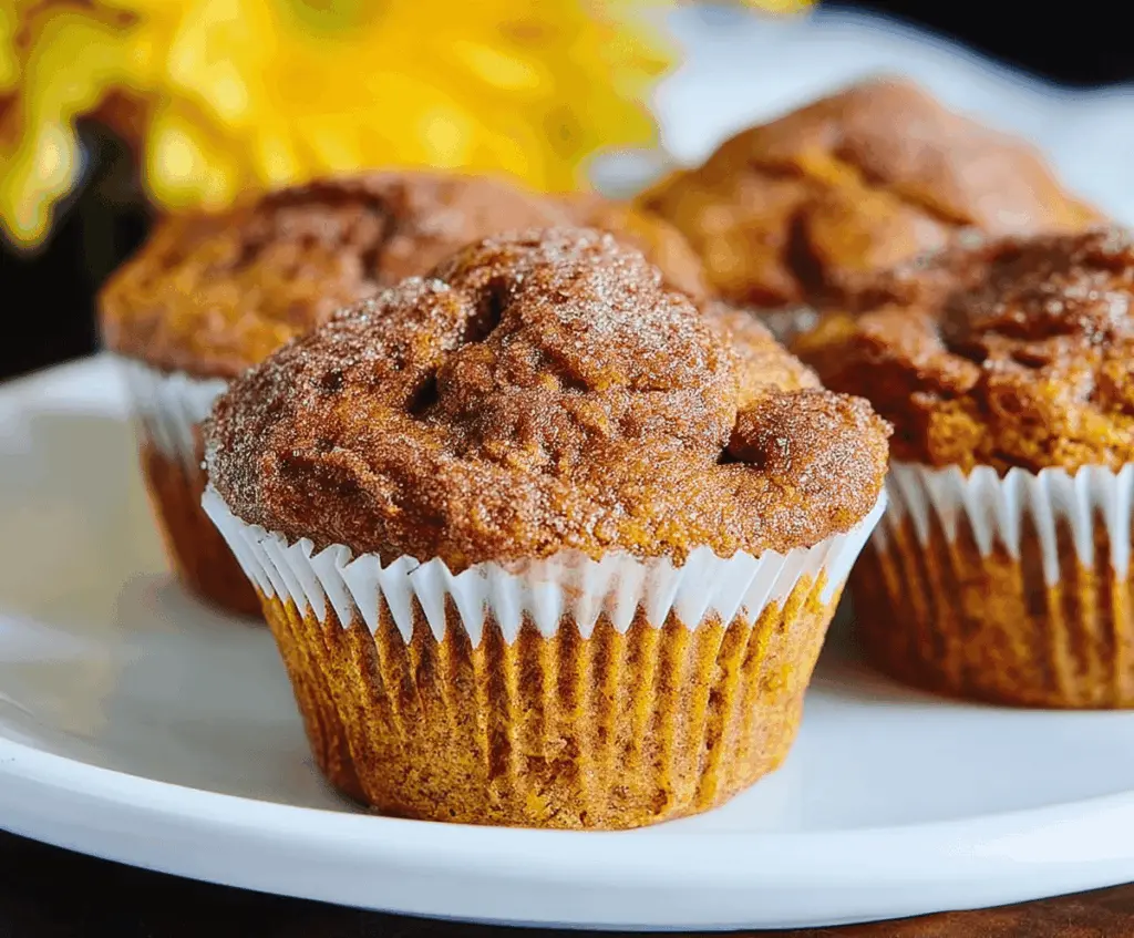 Delicious pumpkin pancake muffins topped with whipped cream and cinnamon, perfect for breakfast or brunch.