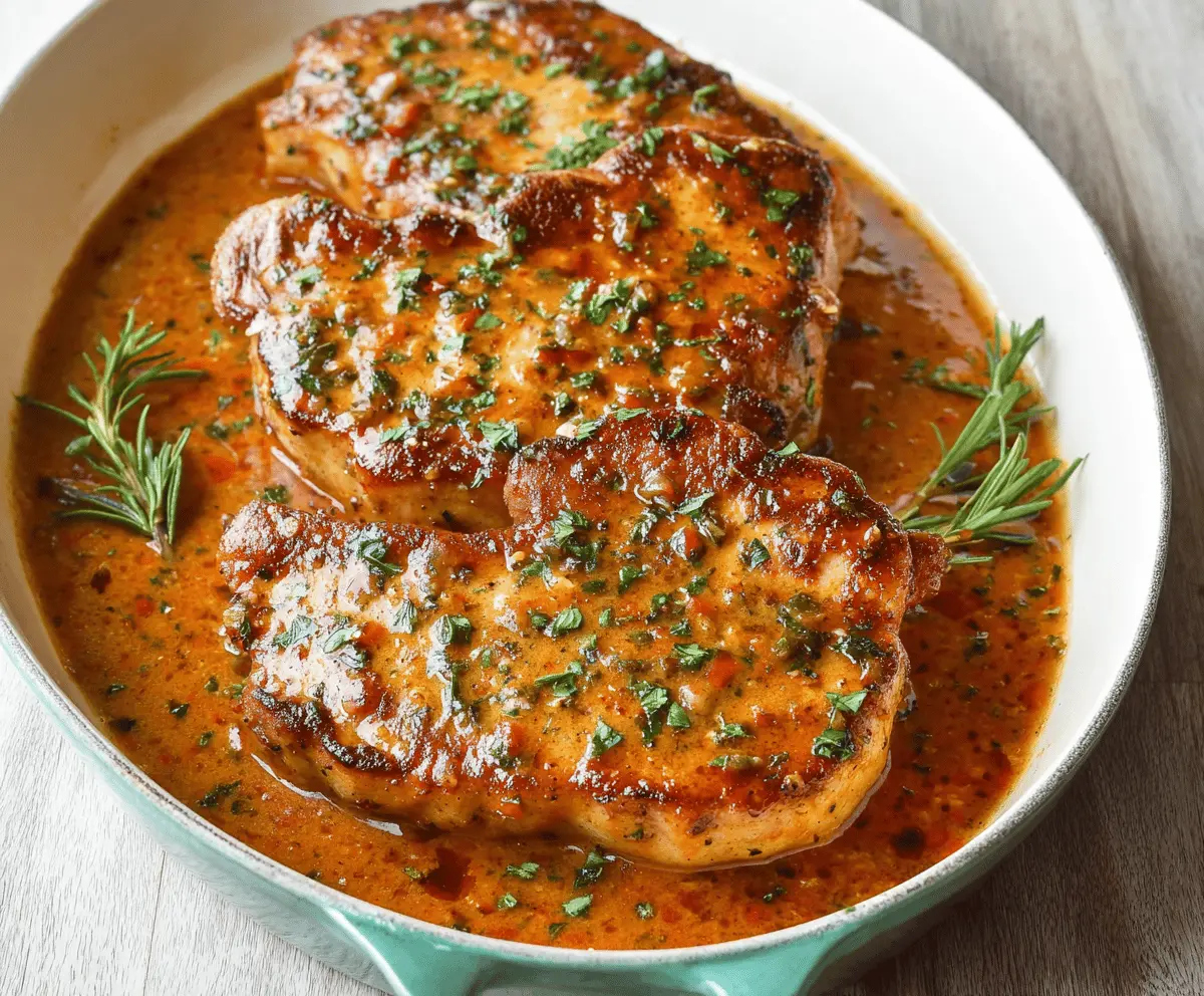 Juicy ranch-seasoned pork chops cooked to perfection, served with fresh vegetables on a rustic plate.