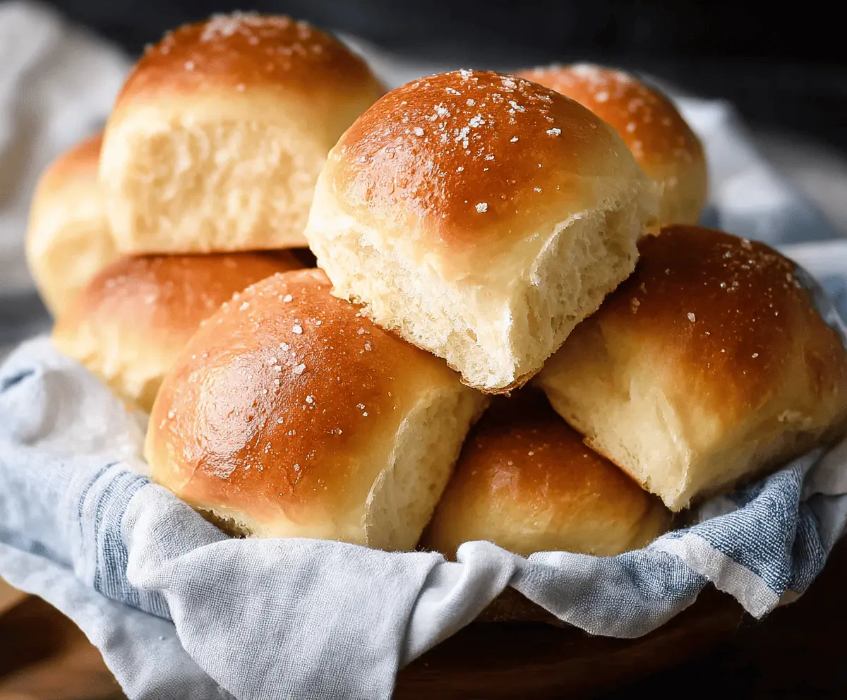 Golden, fluffy soft dinner rolls fresh out of the oven, perfect for sharing at dinner tables.