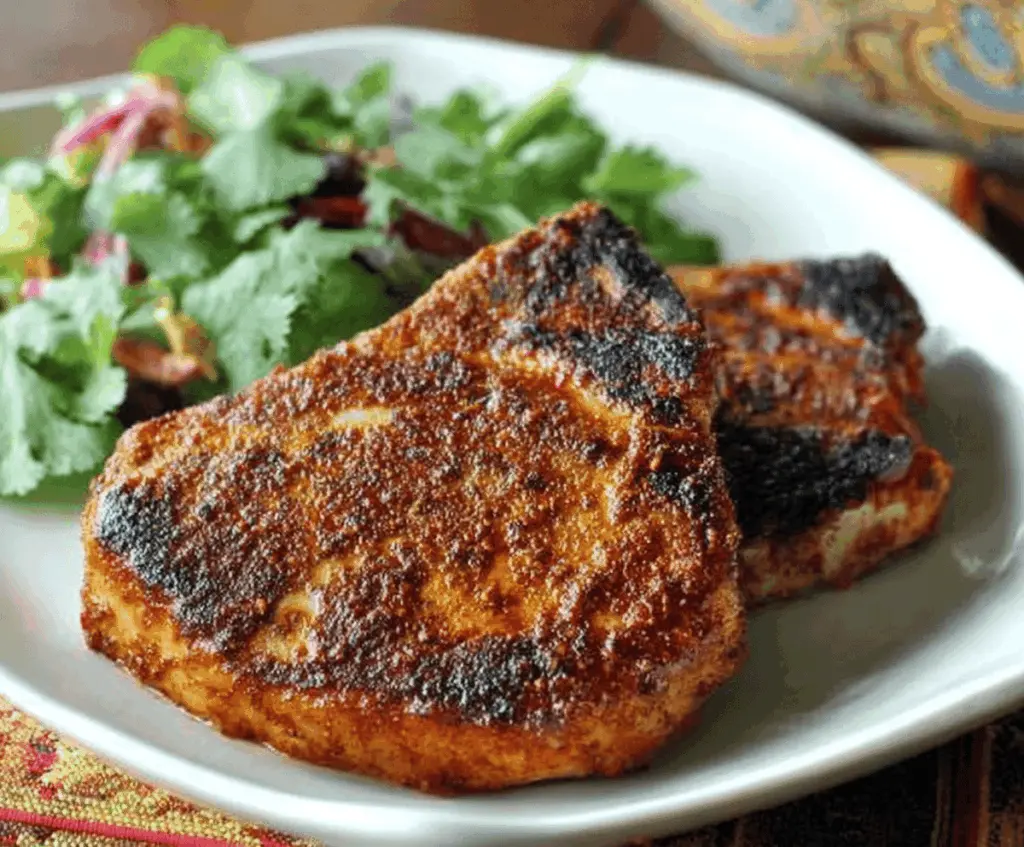 Juicy pork chops seasoned with taco spices, served with fresh toppings and lime wedges for a flavorful taco-inspired meal