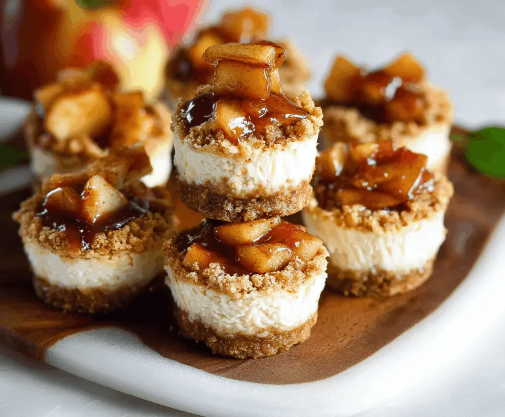 Delicious Apple Cheesecake Bites with creamy filling and fresh apple toppings.