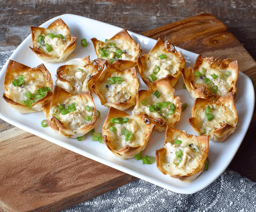 Delicious Crab Rangoon Wonton Cups with creamy filling and crispy wonton shell, perfect appetizer for parties.