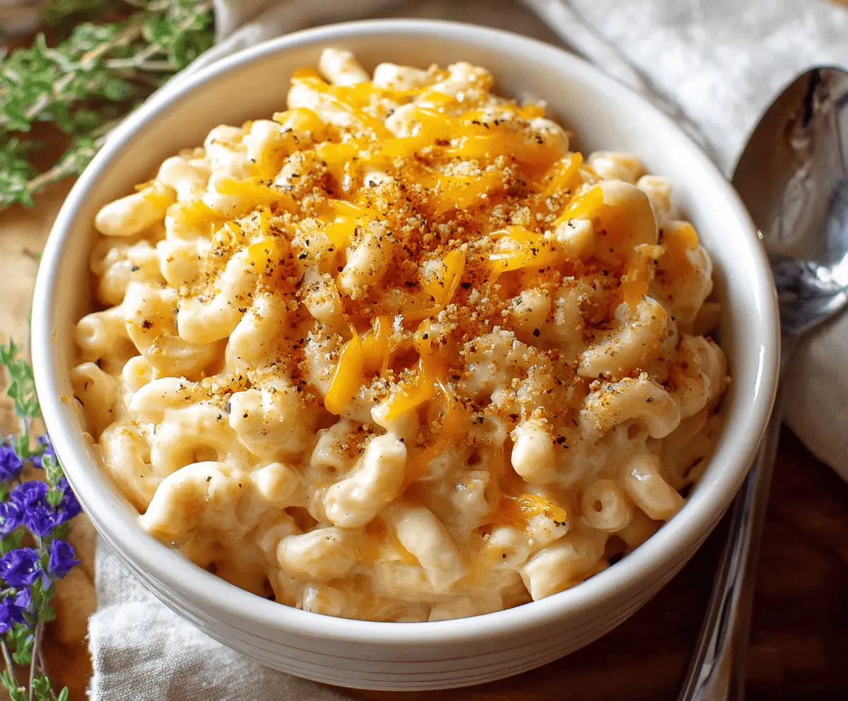 Delicious high protein mac and cheese with creamy cheese sauce and whole wheat pasta.