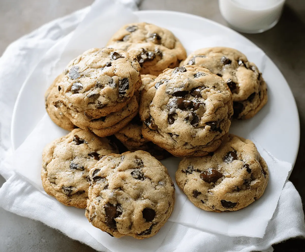 Delicious Joanna Gaines Chocolate Chip Cookies fresh out of the oven with gooey chocolate chips.