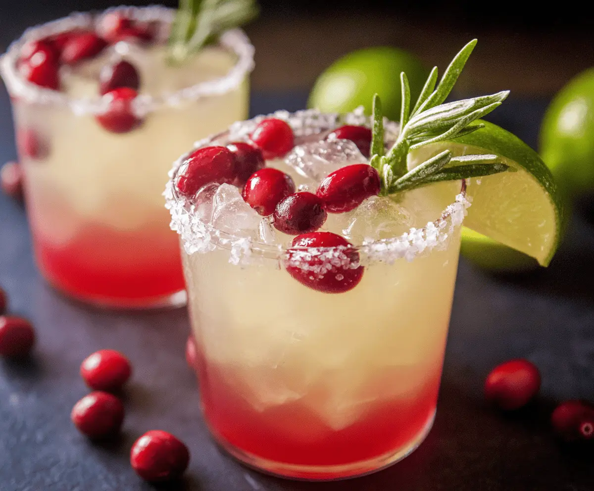 Refreshing Mistletoe Margarita in a glass with holiday decorations and mistletoe.