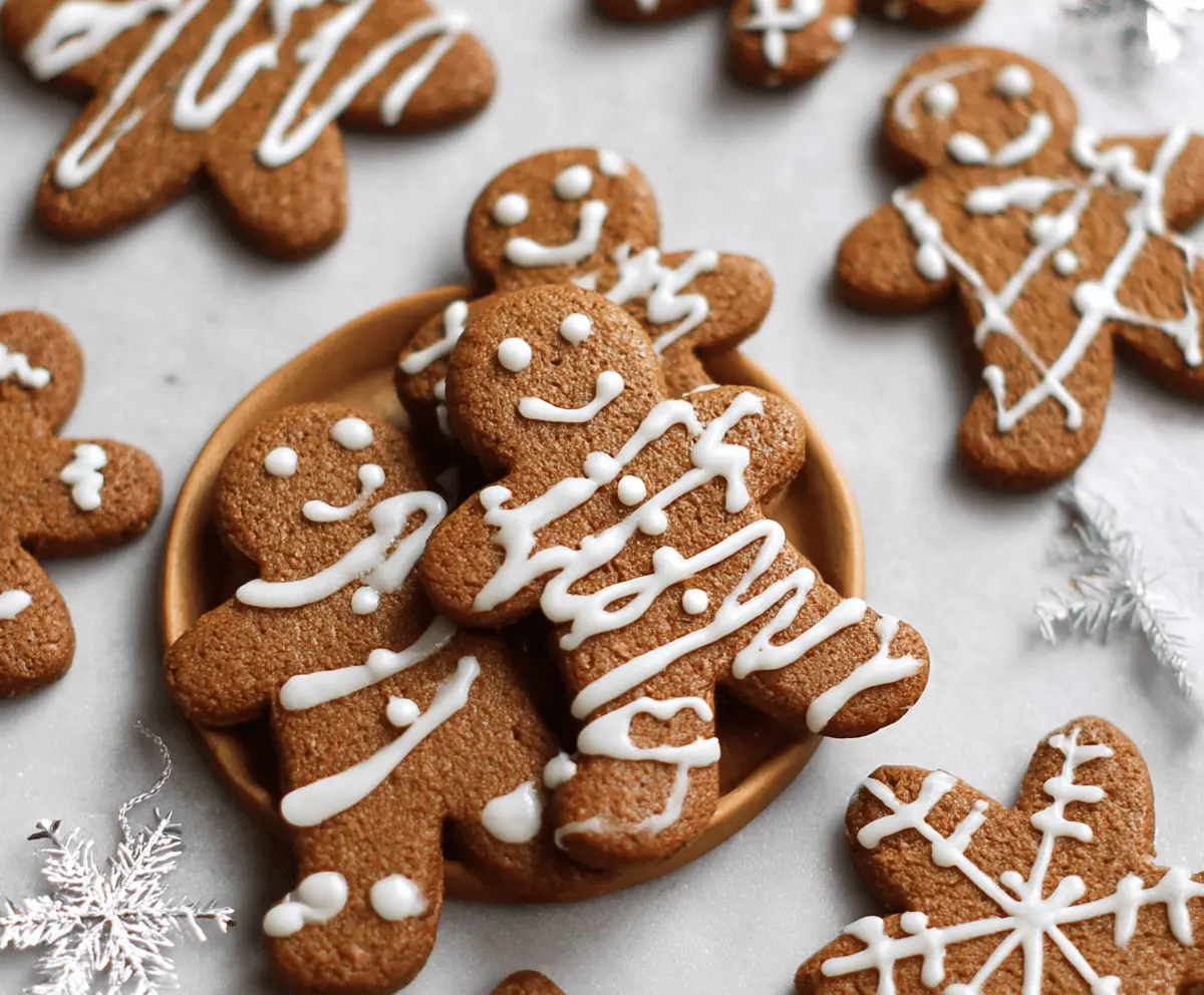 Delicious homemade vegan gingerbread cookies with festive ginger and spice flavor.
