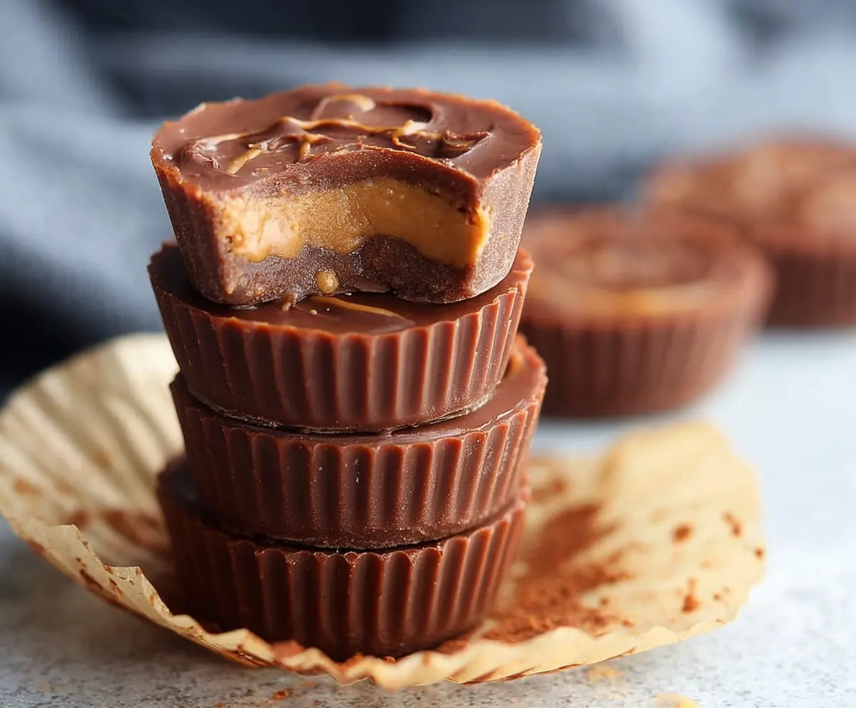 Delicious Chocolate Peanut Butter Fat Bombs served on a white plate, perfect for keto snacks.