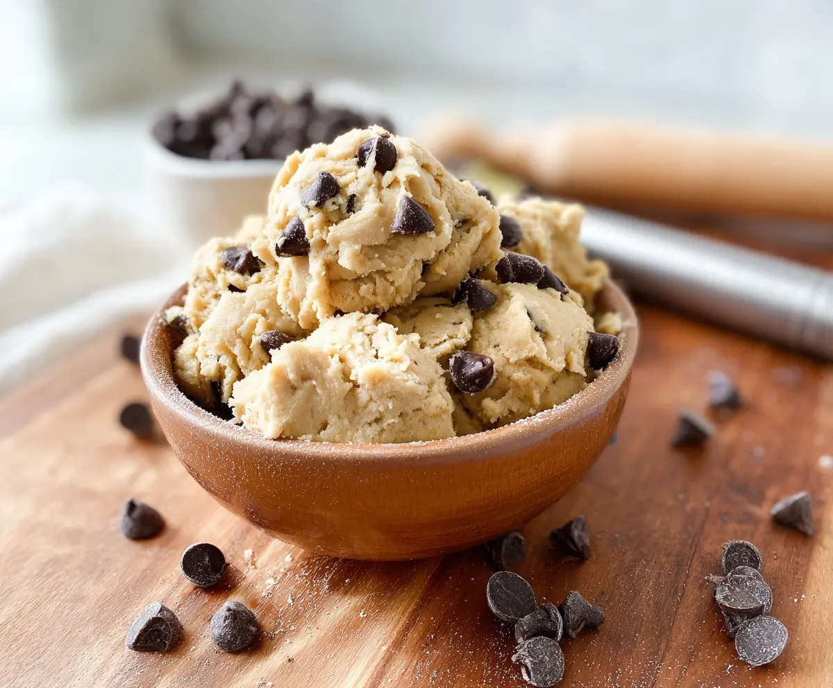 Creamy Greek Yogurt Cookie Dough served as a healthy snack or dessert.