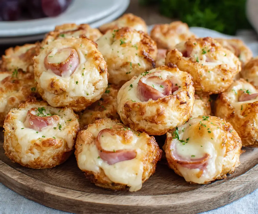 Delicious Ham and Cheese Bites appetizer with crispy golden crust.