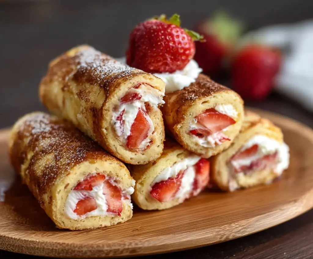 Delicious Strawberry Cream Cheese Roll Ups with fresh strawberries and creamy filling