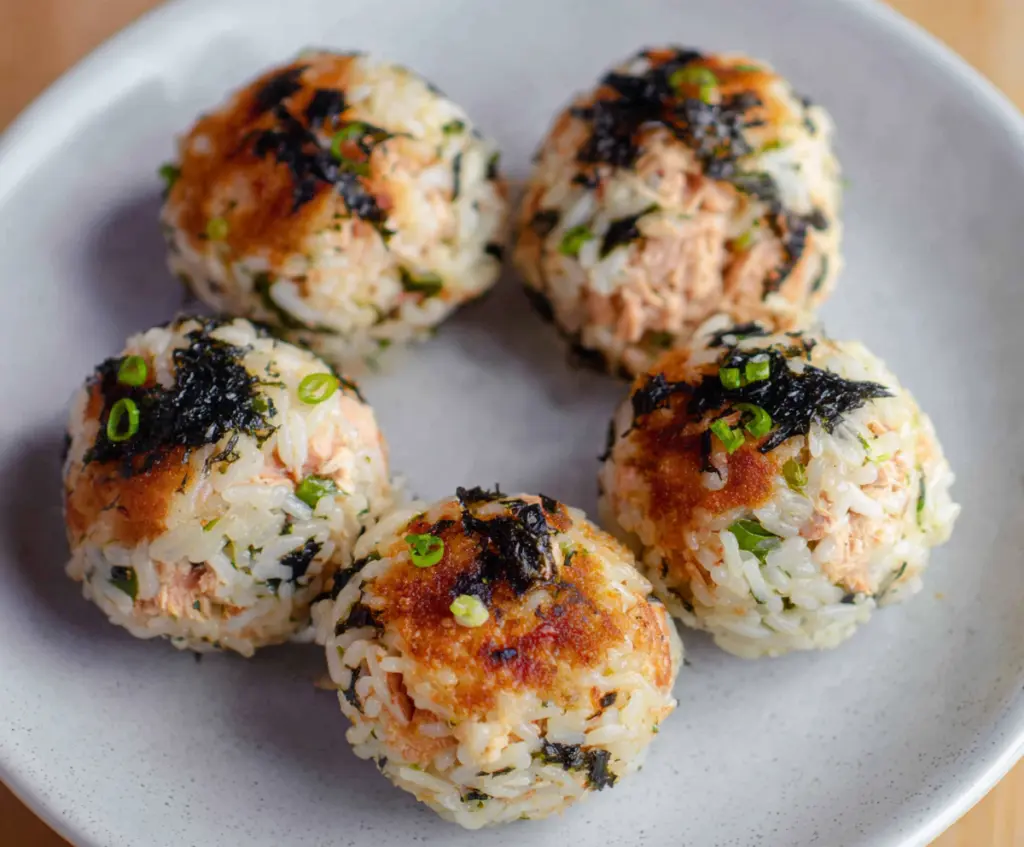 Delicious tuna rice balls with fresh ingredients and savory flavor, perfect for a quick snack or meal.