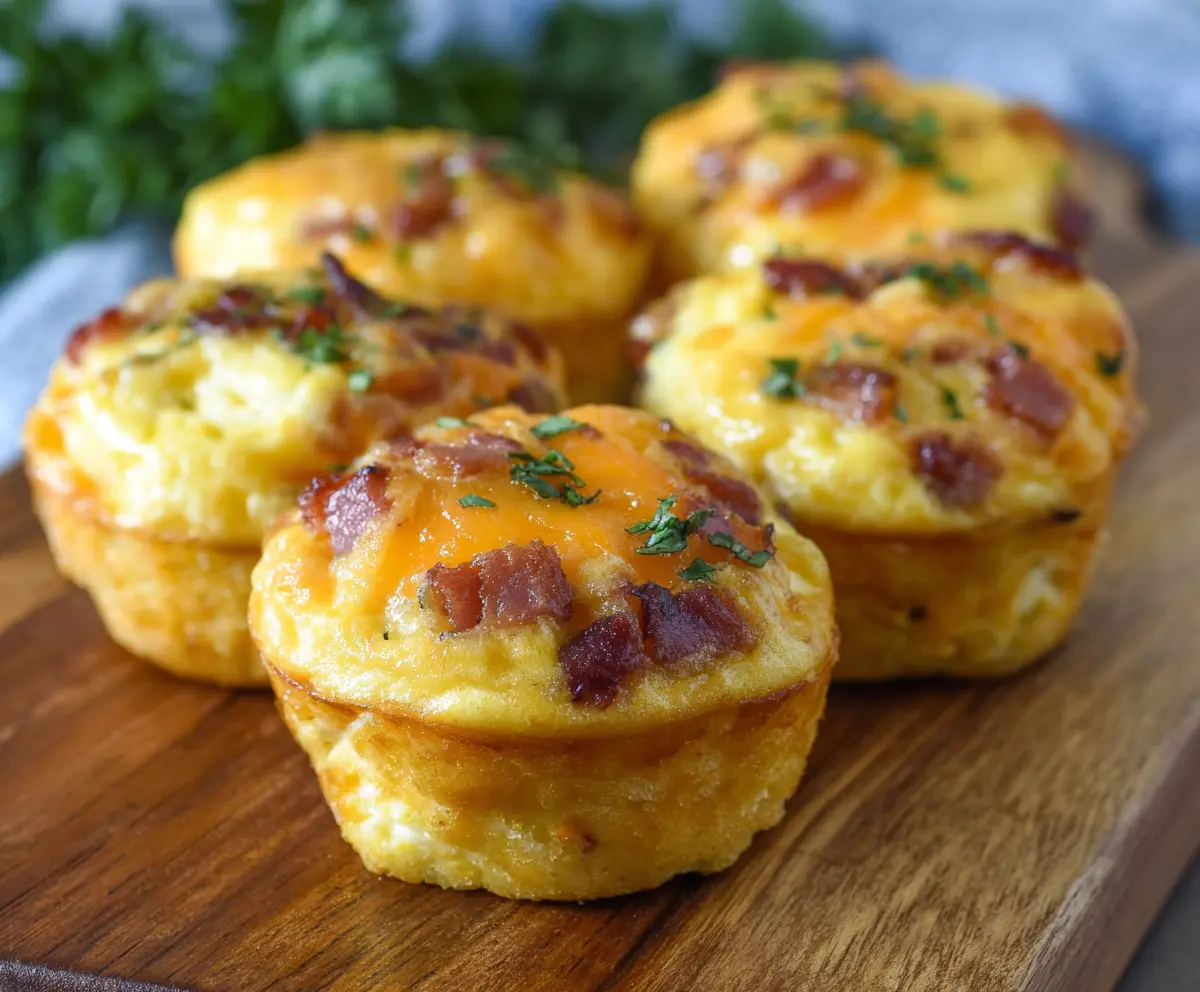 Delicious bacon, egg, and cheese muffins fresh out of the oven