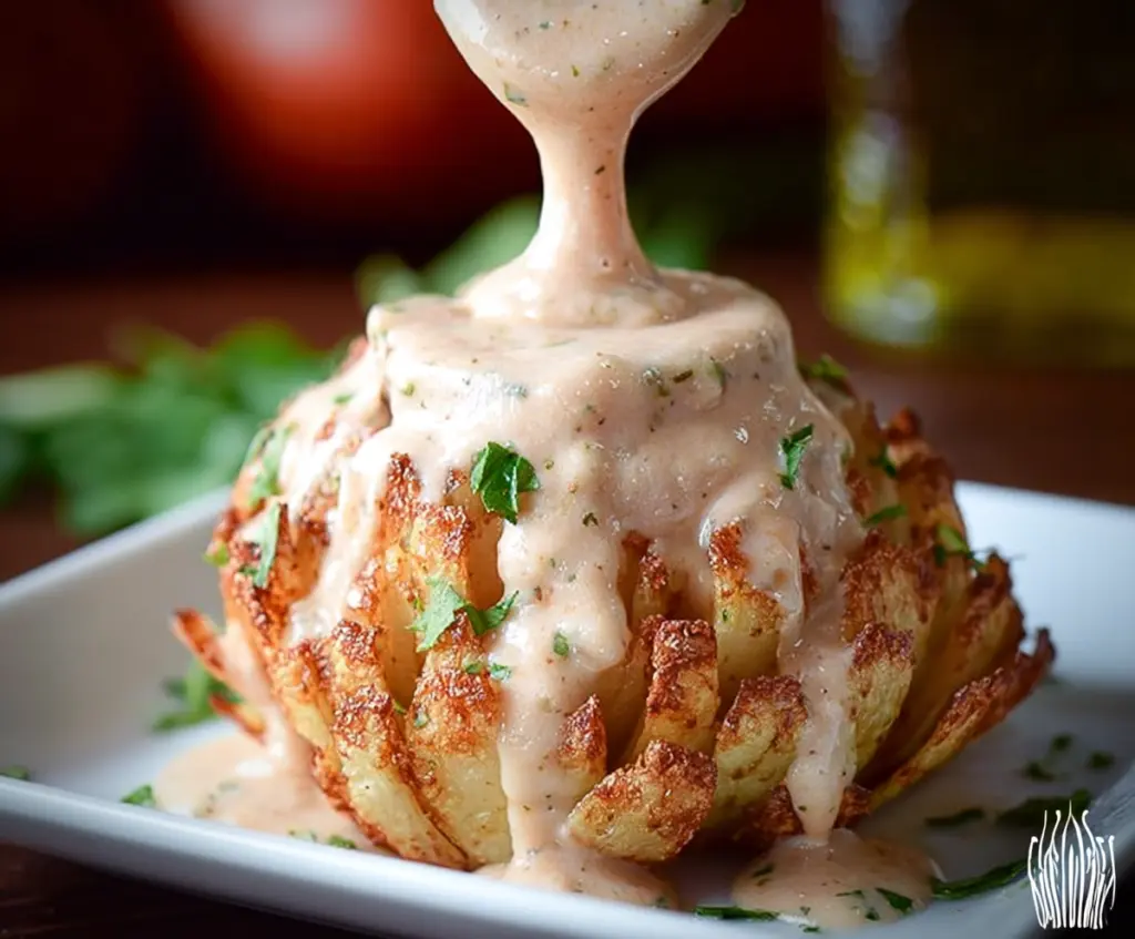 Delicious Bloomin Onion Sauce served as a perfect dipping sauce for appetizers.