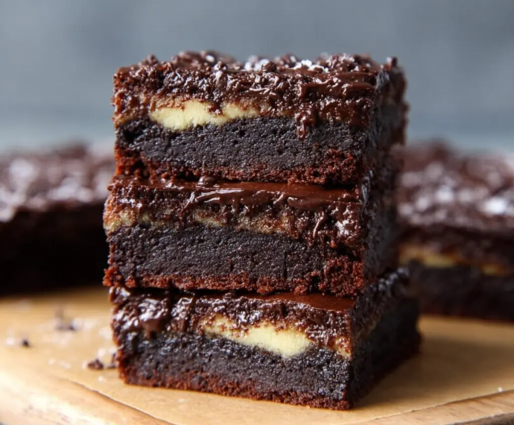 Delicious homemade cottage cheese brownies with a rich chocolate topping