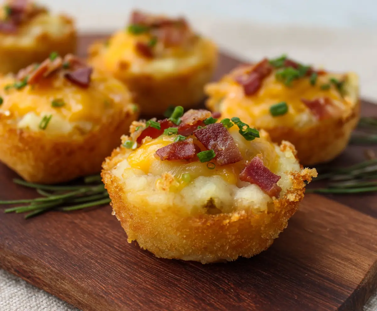 Delicious Mashed Potato Bites served on a platter, perfect for appetizers or snacks.