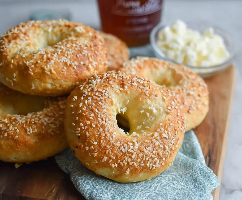 Delicious homemade cottage cheese bagels made with only 3 ingredients, perfect for quick breakfasts.