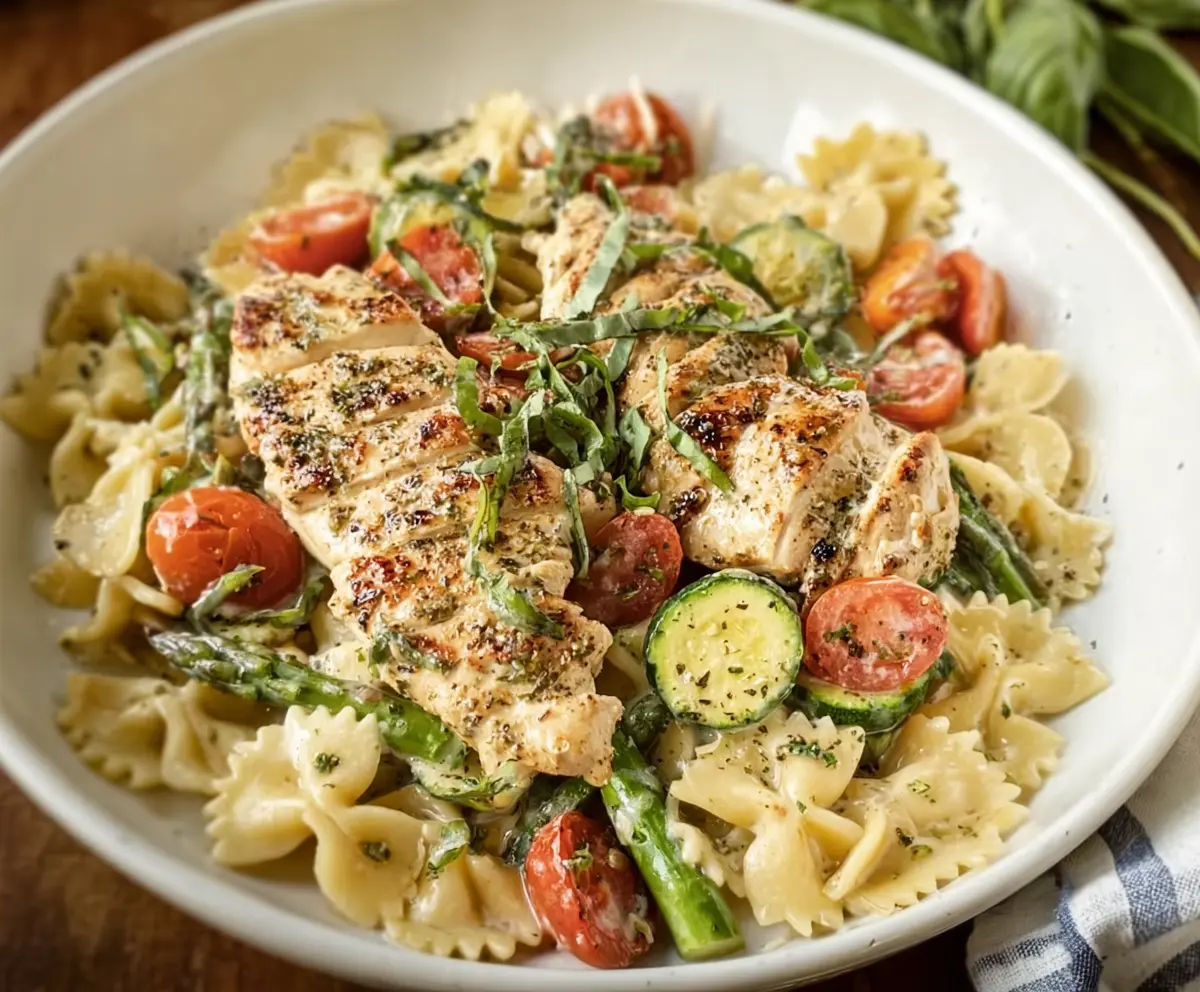 Delicious Chicken Primavera with colorful vegetables and tender chicken in a savory sauce