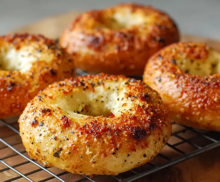 Garlic Parmesan Cottage Cheese Bagels