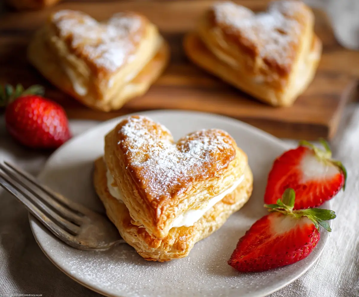 Delicious puff pastry hearts filled with sweet or savory fillings, perfect for festive occasions.