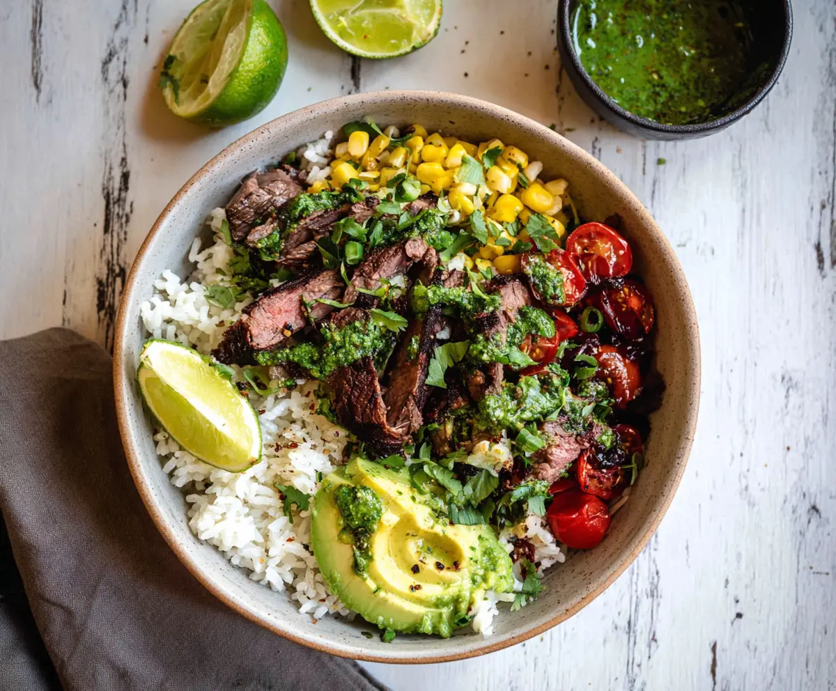 Delicious Cilantro Lime Steak and Rice Bowls with fresh herbs and vibrant flavors