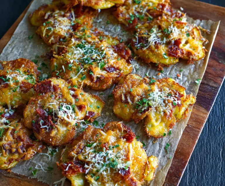 Crispy Cheesy Smashed Potatoes