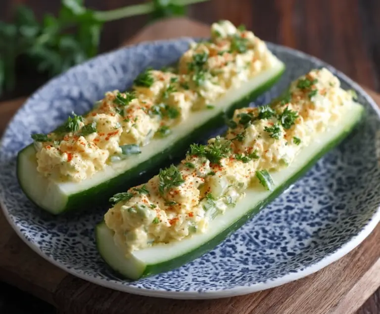Egg Salad Stuffed Cucumbers