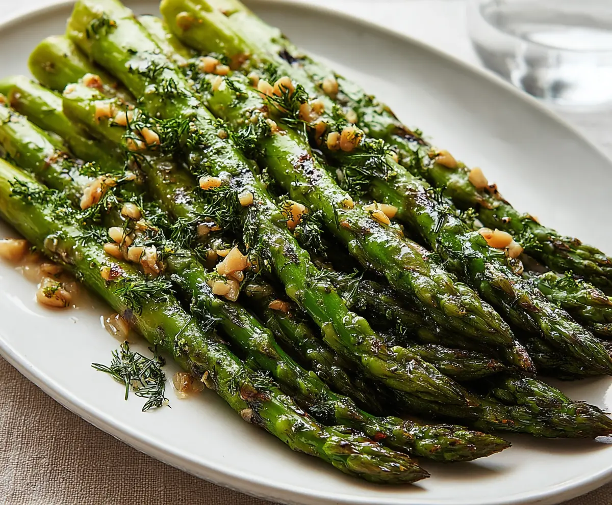 Delicious grilled asparagus spears on a barbecue grill, perfect for a healthy meal.