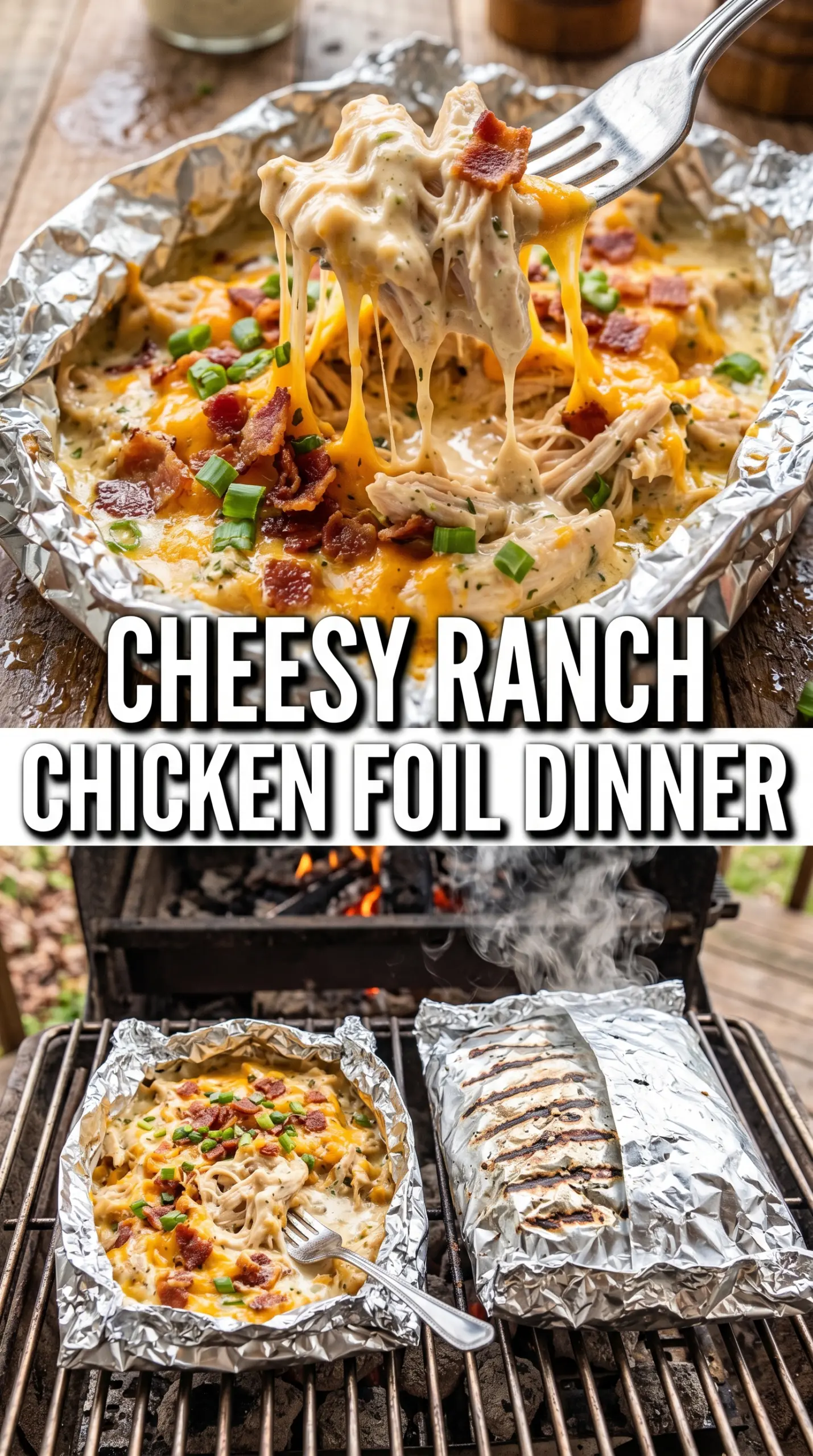 Campfire foil packet dinner with vegetables