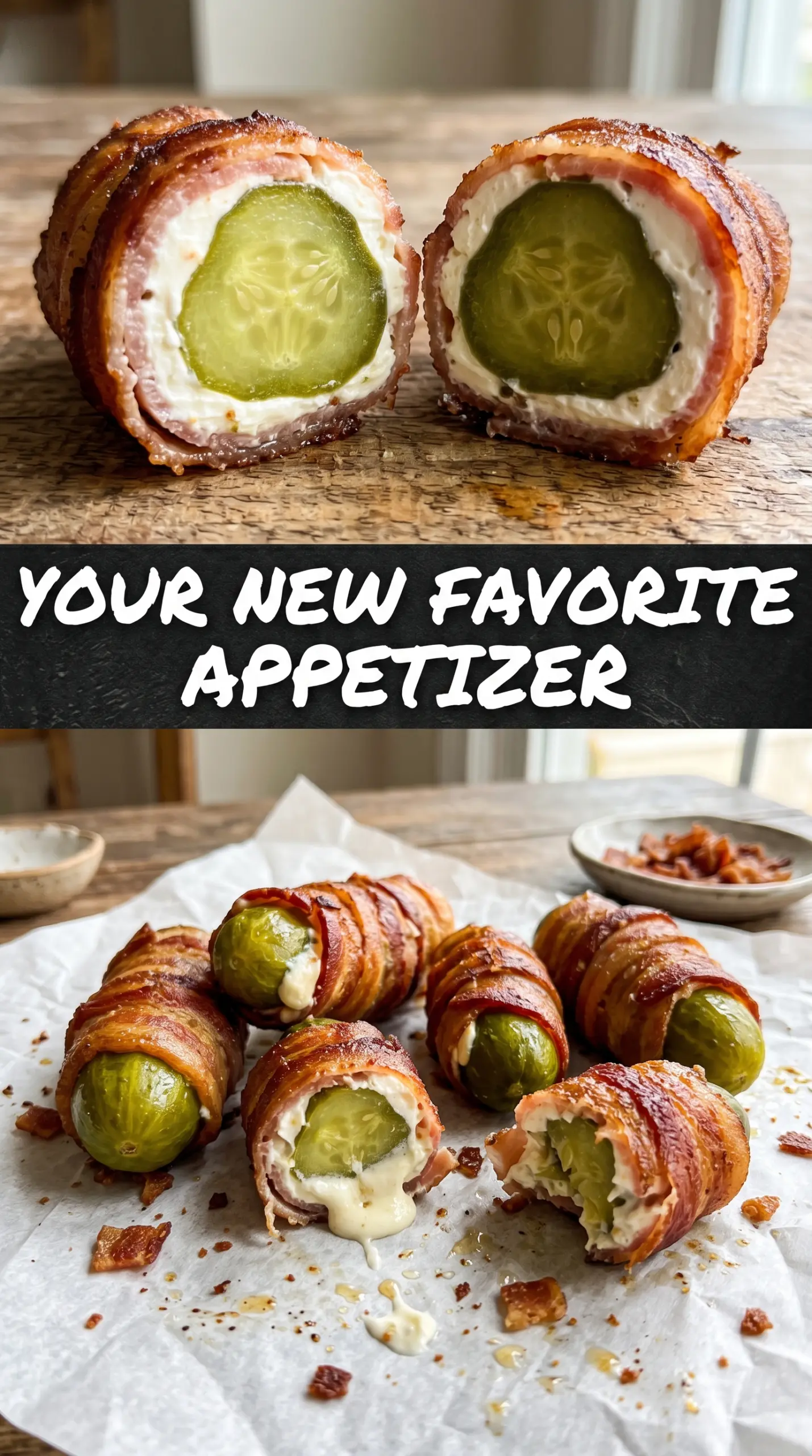 Bacon Wrapped Pickles Stuffed With Cream Cheese crispy creamy savory