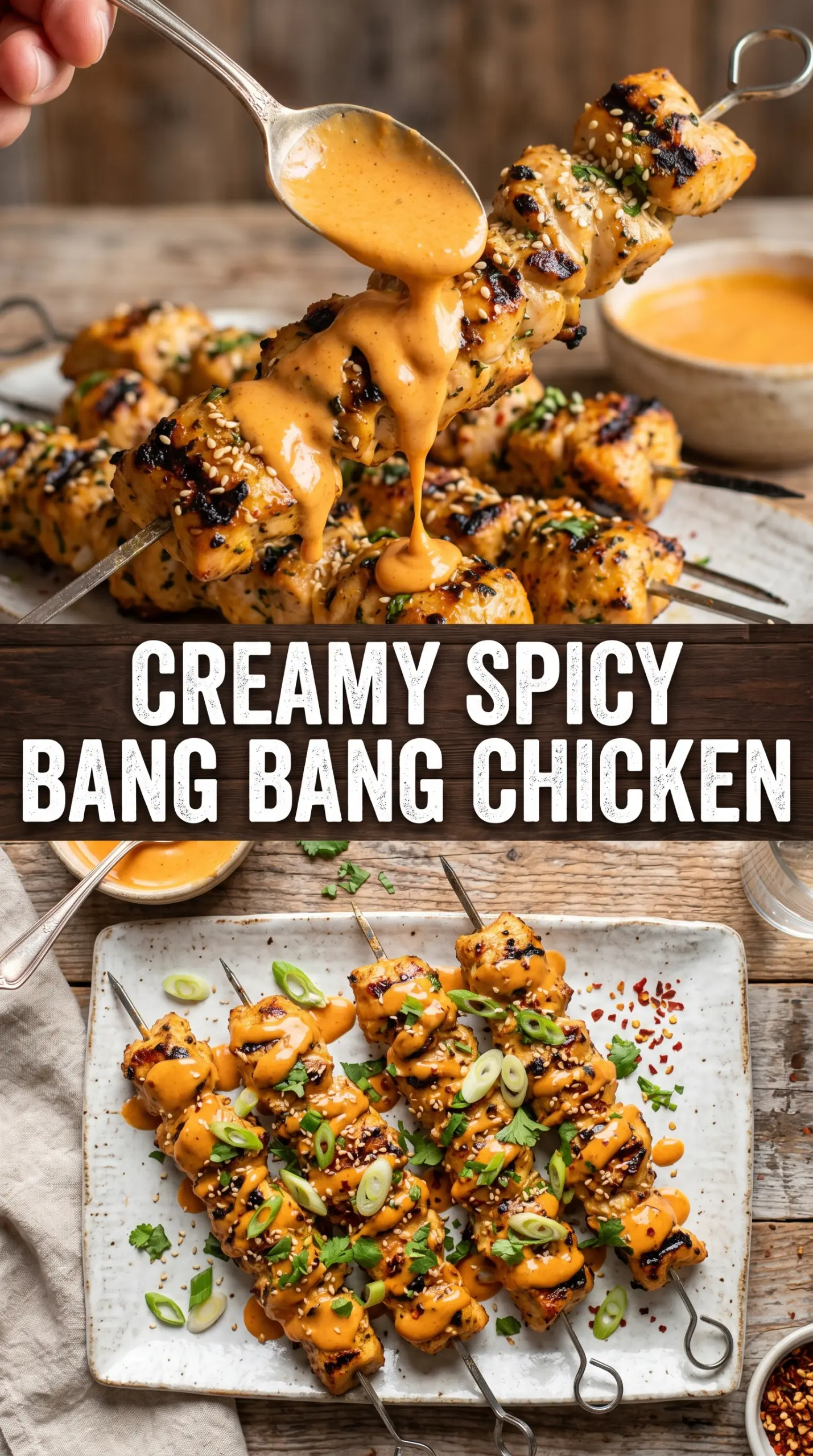 Bang Bang Chicken Kabobs sweet chili spicy skewers