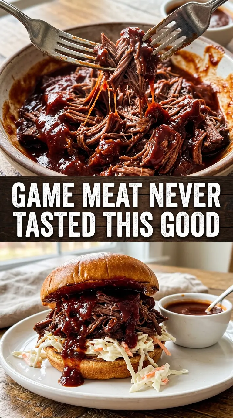 BBQ Venison Sandwich smoky pulled meat