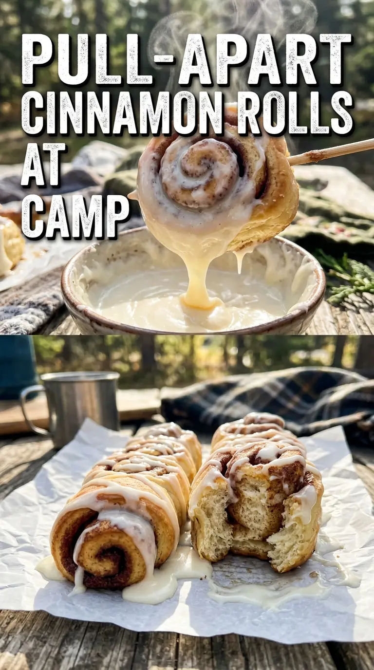 Campfire dessert with chocolate and caramel