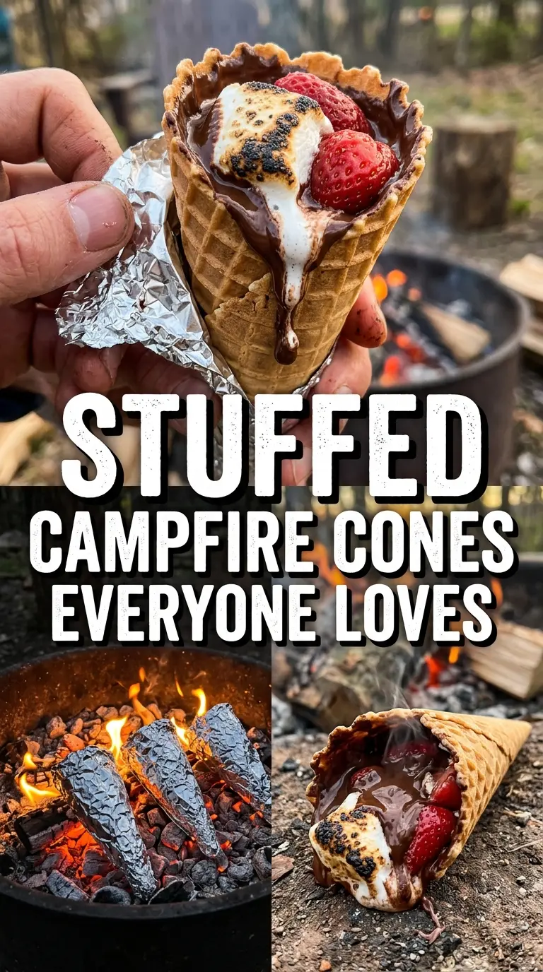 Campfire Cones melty chocolate marshmallow fruit