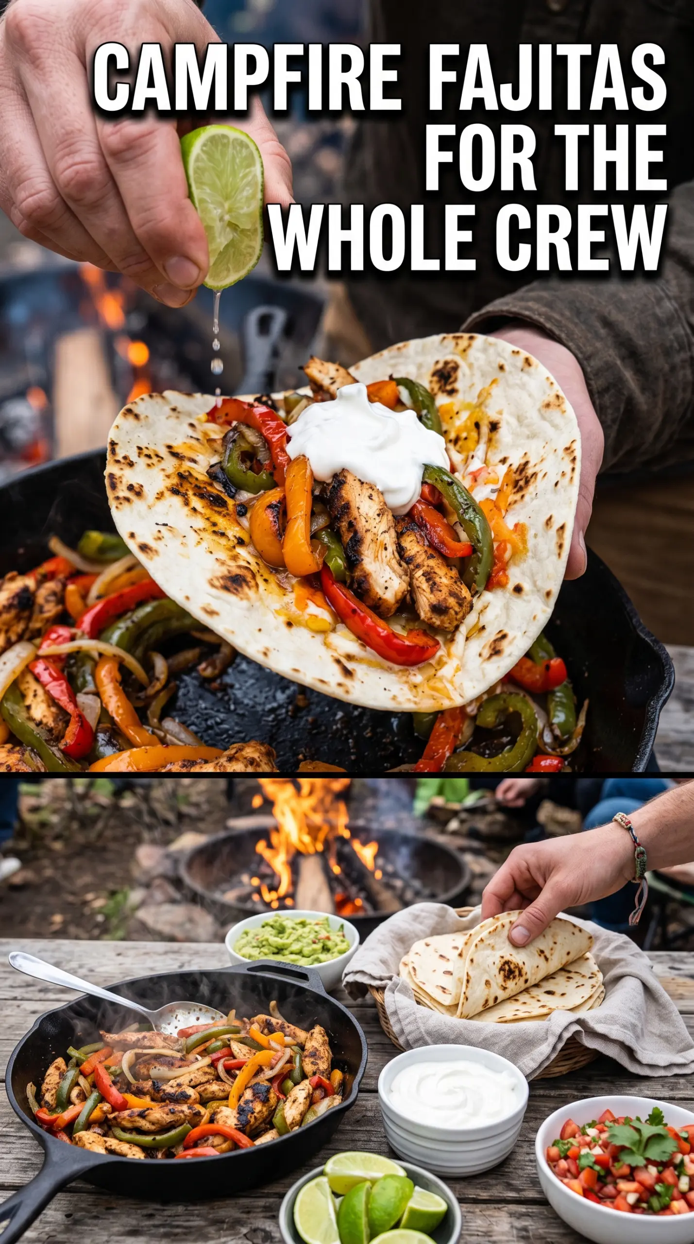 Campfire Fajitas smoky sizzling skillet