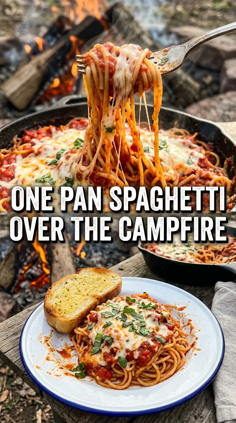 Campfire Spaghetti Bake cheesy baked pasta